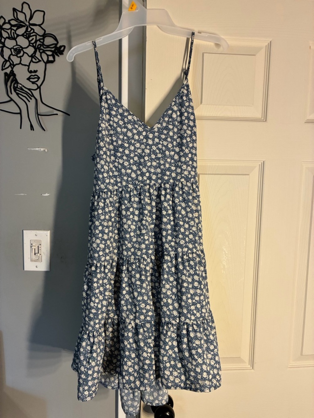 Blue Floral Spaghetti Strap Sundress